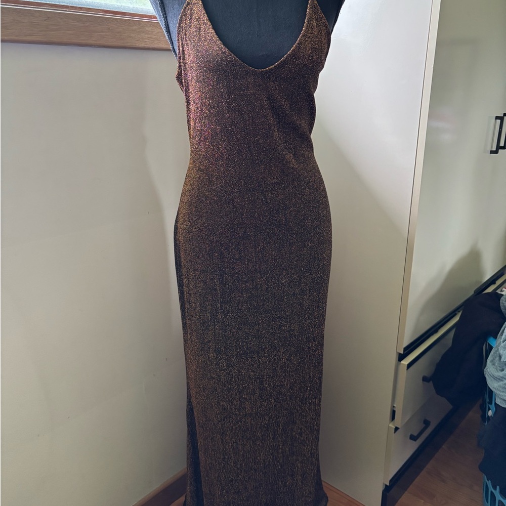 Elegant Gold Evening Dress